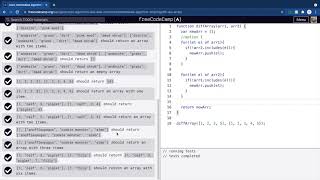 Diff Two Arrays - FreeCodeCamp challenge.