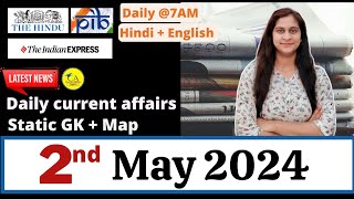 2nd May 2024 current affairs 🇮🇳 |हिंदी+English | SSC, Railway, banking,group D & other exams