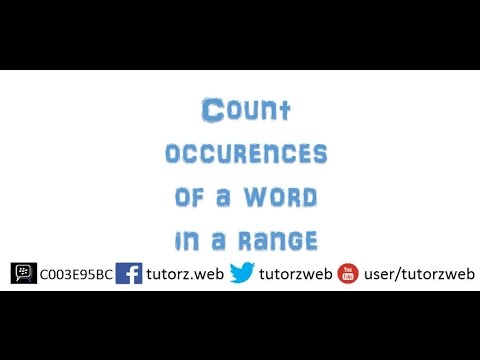 How To Count The Occurrences Of A Word In A Range - YouTube