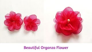 DIY Tutorial: Learn to Create a Beautiful Handmade Flower Using Red Organza Ribbon