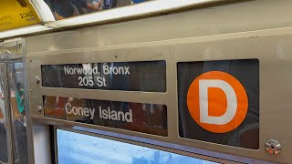 IND 6 Av Express: R68 (D) Train [Coney Island-Stillwell Av to Norwood-205 St #Reverse2]