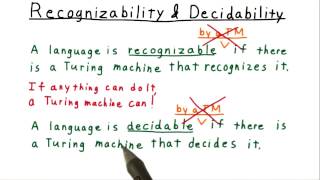 Recognizability and Decidability - Georgia Tech - Computability, Complexity, Theory: Computability