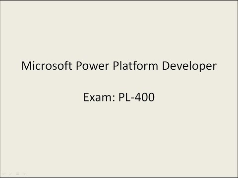 PL-400 : Microsoft Power Platform Developer - YouTube