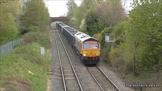 GBRf Class 66 No. 66763 on 4H61 Small Heath Lafarge - Dowlow Hindlow on 27.04.21 - HD