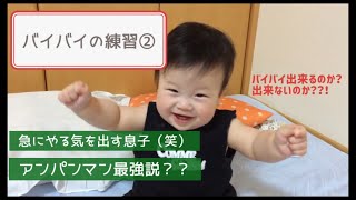 バイバイの練習  歌を替えたら急にノリノリになってバイバイ出来るようになった？息子【8ヶ月】