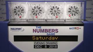 Evening Numbers Game Drawing: Saturday, December 8, 2018