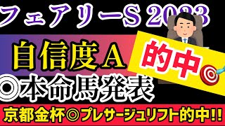 【フェアリーS 2023】逃げ馬４頭をかわせ！◎本名馬発表！【競馬予想】