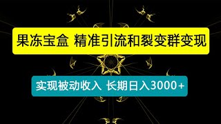 果冻宝盒，通过精准引流和裂变群，实现被动收入，日入3000+