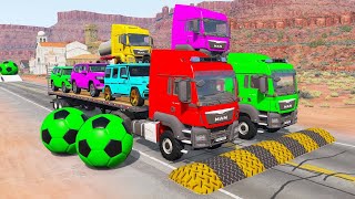 TRANSPORTING PIXAR CARS \u0026 FRUITS WITH COLORED \u0026 JOHN DEERE vs CLAAS vs TRACTORS - BeamNG.drive #962