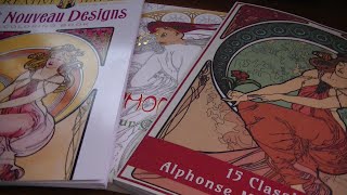 Adult Coloring - Comparing 3 Different Alphonse Mucha Books!