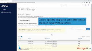 How to Set the PHP Version per Domain using cPanel with OrangeHost