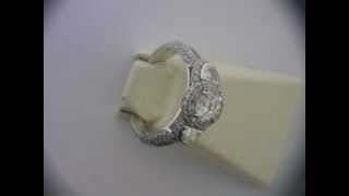 2.10 Ct. Round Cut Halo Diamond Engagement Ring VS1-F EGL-USA Certified