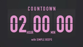 2 Hours Countdown Flip Clock Timer / Simple Beeps 💕🖤