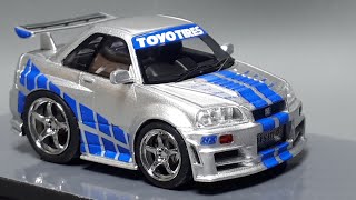 Tooned Nissan Skyline GTR R34 F\u0026F by YM Model EraQ resin model car review Era Q