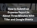 Make an Expense Report in 3 Minutes with Tiller and Google Sheets