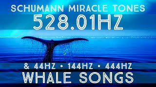 Schumann Resonance Miracle Tones with Whale Sounds | 528.01Hz 44Hz 144Hz 444Hz | Meditation Music