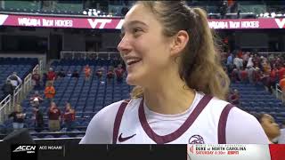 WBB: Elizabeth Kitley Miami (Fla.) postgame interview (ACC Tournament)