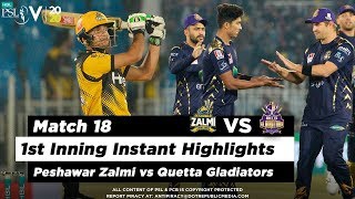 Peshawar Zalmi vs Quetta Gladiators | 1st Inning Highlights | Match 18 | 5 March | HBL PSL 2020