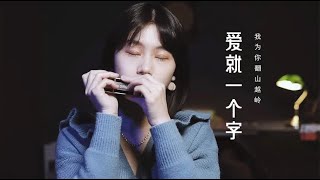 口琴演奏张信哲经典《爱就一个字》，我为你翻山越岭却无心看风景【吹口琴的小园园】