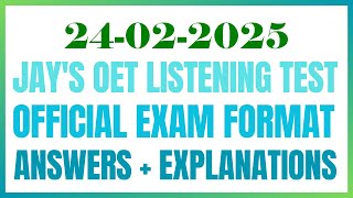 OET LISTENING TEST 24.02.2025 #oet #oetexam #oetnursing #oetlisteningtest