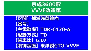 【鉄道走行音】京成3600形_東洋GTO-VVVF改造車