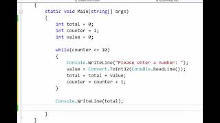 Counter Controlled Repetition in C#