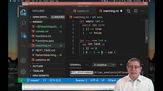 Pattern Matching with Lists | OCaml Programming | Chapter 3 Video 8