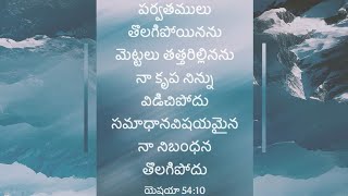 పర్వతములు తొలగిపోయినను మెట్టలు తత్తరిల్లినను నా కృప నిన్ను విడిచిపోదు#promiseoftheday #loveofgod