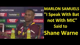 #WT20 Marlon Samuel's Taunted Shane Warne in Post Match Press Conference World Cup 2016 T20