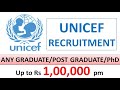 Golden Opportunity to Any Degree/PG/PhD/Research Scholars | UNICEF Recruitment | Rs 1,00,000 pm