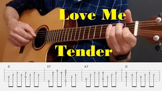 Love Me Tender - Elvis Presley - Fingerstyle Guitar Tutorial with tabs and chords