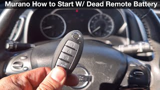 2015 - 2022 Nissan Murano How to Start with a Dead Remote Key Battery / Fob