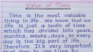 value of time essay in english | essay on value of time | essay on time value