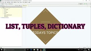 List , tuples and Dictionary in python [hindi]