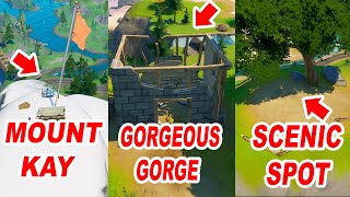 Visit Scenic Spot, Gorgeous Gorge, and Mount Kay Fortnite