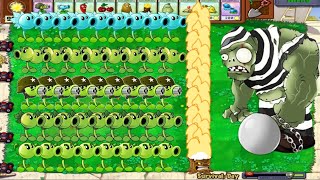 All Pea Plants vs Giga-Gargantuar vs 999 zombies #pvz #pvzgameplay #pvzhack