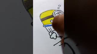 Drawing Minion with Colour Pencils......#shorts #art #fyp #viral #doodle
