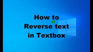 How to reverse text in Textbox(VB.net, Visual Basic)