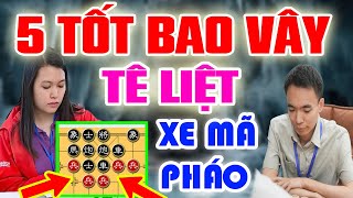 🔴 CỜ TƯỚNG | 5 TỐT BAO VÂY TÊ LIỆT XE PHÁO MÃ