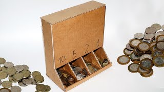 DIY Coin Sorting Machine from Cardboard. DIY projects ideas / Julia DIY