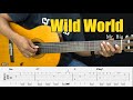 Wild World - Mr. Big - Fingerstyle Guitar Tutorial + TAB & Lyrics