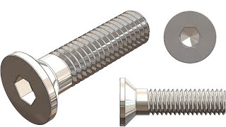 7: SolidWorks Tutorial #0007: M3x12_socket_counter-sunk_HD_hex_screw