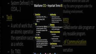 Mainframe CICS Important Terms #kumaritchannel #mainframe #cics