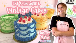 Decorate Vintage Lambeth Cakes With Me! | Cake Decorating ASMR [No Talking] [No Music]