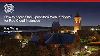 How to Access the OpenStack Web Interface for Red Cloud Instances