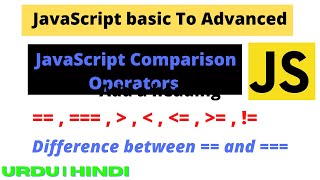 JavaScript Comparison operators | Comparison operators in JavaScript in Hindi