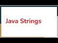 Java Strings Part 1