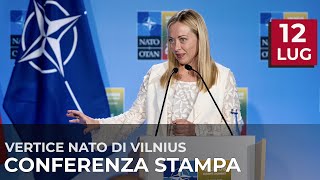Vertice NATO di Vilnius, conferenza stampa del Presidente Meloni