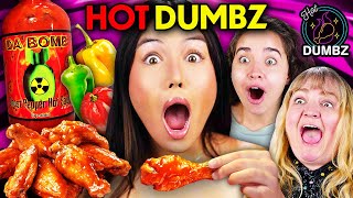 We Tried Da Bomb Hot Sauce And Answered Easy Questions! | Hot Dumbz #4