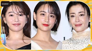 山本美月、大胆ミニで美脚すらり　宮沢りえ、桜井日奈子らとドレスアップ　「クレ・ド・ポー ボーテ」ポップアップ内覧会に